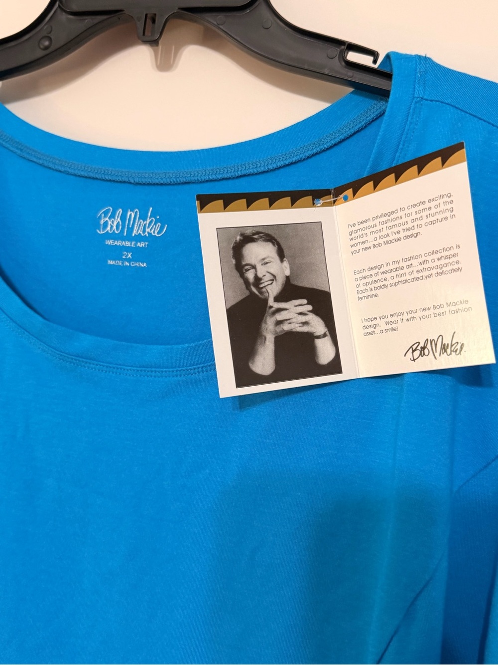 Bob Mackie Men’s Short Sleeve Tee in Bright Turquoise Blue